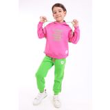 Toontoy Kız Çocuk Baskılı Eşofman Takım Fuşya 8 YAŞ