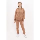 Toontoy Kız Çocuk Baskılı Eşofman Takım Kahverengi 6-7 YAŞ