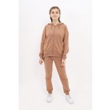 Toontoy Kız Çocuk Baskılı Eşofman Takım Kahverengi 8-9 YAŞ