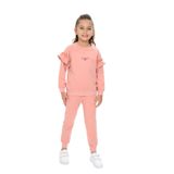 Toontoy Kız Çocuk Baskılı Eşofman Takım Koyu Pudra 2 YAŞ