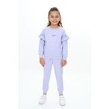 Toontoy Kız Çocuk Baskılı Eşofman Takım Mavi 5 YAŞ