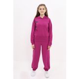 Toontoy Kız Çocuk Baskılı Eşofman Takım Mürdüm 6-7 YAŞ