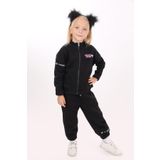 Toontoy Kız Çocuk Baskılı Eşofman Takım Siyah 6 YAŞ