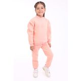 Toontoy Kız Çocuk Baskılı Eşofman Takım Somon 5 YAŞ