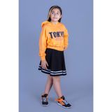 Toontoy Kız Çocuk Baskılı Etekli Takım Turuncu 12-13 YAŞ