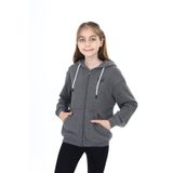 Toontoy Kız Çocuk Baskılı Hırka Antrasit Melanj 6-7 YAŞ