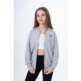 Toontoy Kız Çocuk Baskılı Hırka Gri Melanj 6-7 YAŞ