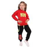 Toontoy Kız Çocuk Baskılı İçi Pamuklu Eşofman Takımı Kırmızı 6 YAŞ
