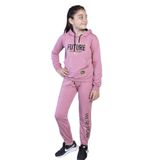 Toontoy Kız Çocuk Baskılı Kanguru Cepli Eşofman Takımı Gül Kurusu 13-14 YAŞ