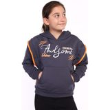Toontoy Kız Çocuk Baskılı Kanguru Cepli Sweatshirt - 10 Yaş - Füme