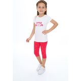 Toontoy Kız Çocuk Baskılı Kaprili Takım - 3 Yaş - Koyu Fuşya