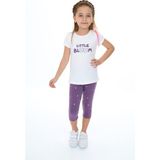 Toontoy Kız Çocuk Baskılı Kaprili Takım - 5 Yaş - Mor