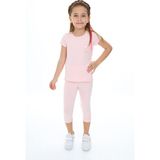 Toontoy Kız Çocuk Baskılı Kaprili Takım - Pudra - 3 Yaş