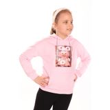 TOONTOY Kız Çocuk Baskılı Kapüşonlu Sweatshirt, 10 Yaş, 22438, Açık Pembe, kız-çocuk