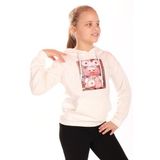 TOONTOY Kız Çocuk Baskılı Kapüşonlu Sweatshirt, 10 Yaş, 22438, Ekru, kız-çocuk