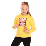 TOONTOY Kız Çocuk Baskılı Kapüşonlu Sweatshirt, 10 Yaş, 22438, Koyu Sarı, kız-çocuk