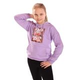 TOONTOY Kız Çocuk Baskılı Kapüşonlu Sweatshirt, 8 Yaş, 22438, Lila, kız-çocuk