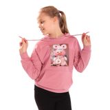 TOONTOY Kız Çocuk Baskılı Kapüşonlu Sweatshirt Gül Kurusu, 8 Yaş, 22438, Gül Kurusu, kız-çocuk