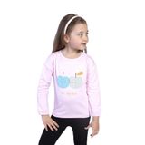 Toontoy Kız Çocuk Baskılı Kol Ucu Lastikli Sırtı Nakış Detaylı Tişört Açık Pembe 2 YAŞ