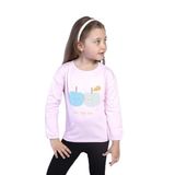 Toontoy Kız Çocuk Baskılı Kol Ucu Lastikli Sırtı Nakış Detaylı Tişört Açık Pembe 4 YAŞ