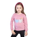 Toontoy Kız Çocuk Baskılı Kol Ucu Lastikli Sırtı Nakış Detaylı Tişört Gül Kurusu 2 YAŞ