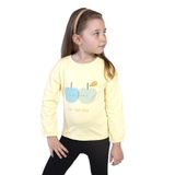 Toontoy Kız Çocuk Baskılı Kol Ucu Lastikli Sırtı Nakış Detaylı Tişört Sarı 2 YAŞ
