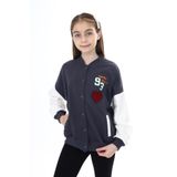 Toontoy Kız Çocuk Baskılı Kolej Hırka Füme 8-9 YAŞ