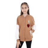 Toontoy Kız Çocuk Baskılı Kolej Hırka Kahverengi 13-14 YAŞ