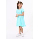 Toontoy Kız Çocuk Baskılı Oversize Bisiklet Yaka Kısa Kollu Elbise - - 3 - Mint Yeşili