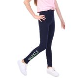 TOONTOY Kız Çocuk Baskılı Pamuk Tayt, 8-9 Yaş, 22663, Lacivert, kız-çocuk