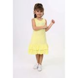Toontoy Kız Çocuk Baskılı Regular Fit Bisiklet Yaka Kısa Kollu Fırfırlı Elbise