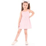 Toontoy Kız Çocuk Baskılı Regular Fit Kare Yaka Kolsuz Askılı Elbise - - 3 - Pembe