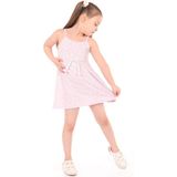 Toontoy Kız Çocuk Baskılı Regular Fit Kare Yaka Kolsuz Askılı Elbise - - 6 - Açık Lila