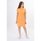 Toontoy Kız Çocuk Baskılı Regular Fit Polo Yaka Düğmeli Kısa Kollu Elbise - Kuşaklı & - 13 - 14 Yaş - Turuncu