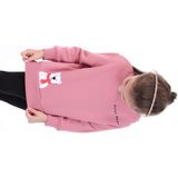 Toontoy Kız Çocuk Baskılı Relax Fit Dik Yaka Düşük Omuz Sweatshirt - Sol Omuz Çıtçıtlı - Gül Kurusu - 2