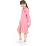 Toontoy Kız Çocuk Baskılı Relax Fit Polo Yaka Düğmeli Uzun Kollu Elbise - - 13 - 14 Yaş - Gül Kurusu