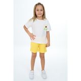 Toontoy Kız Çocuk Baskılı Şortlu Takım - 4 Yaş - Koyu Sarı