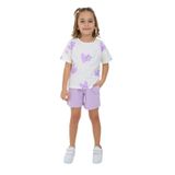 Toontoy Kız Çocuk Baskılı Şortlu Takım Lila 6 YAŞ