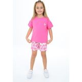 Toontoy Kız Çocuk Baskılı Şortlu Takım - Orkide - 2 Yaş