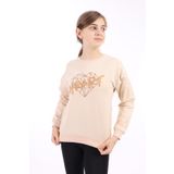 Toontoy Kız Çocuk Baskılı Sweatshirt - 10 - 11 Yaş - Bej