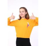 TOONTOY Kız Çocuk Baskılı Sweatshirt, 12-13 Yaş, 22533, Oranj, kız-çocuk