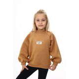 Toontoy Kız Çocuk Baskılı Sweatshirt - 5 Yaş - Kahverengi