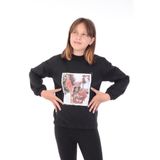 TOONTOY Kız Çocuk Baskılı Sweatshirt, 6-7 Yaş, 22554, Siyah, kız-çocuk
