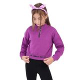 TOONTOY Kız Çocuk Baskılı Sweatshirt, 6-7 Yaş, 22715, Mor, kız-çocuk