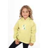 Toontoy Kız Çocuk Baskılı Sweatshirt Açık Yeşil 4 YAŞ