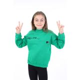 Toontoy Kız Çocuk Baskılı Sweatshirt Çimen Yeşili 13-14 YAŞ