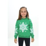 Toontoy Kız Çocuk Baskılı Sweatshirt Çimen Yeşili 7 YAŞ
