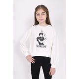Toontoy Kız Çocuk Baskılı Sweatshirt Ekru 8 YAŞ