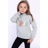 Toontoy Kız Çocuk Baskılı Sweatshirt Gri 1 YAŞ