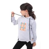 Toontoy Kız Çocuk Baskılı Sweatshirt Gri Melanj 6 YAŞ